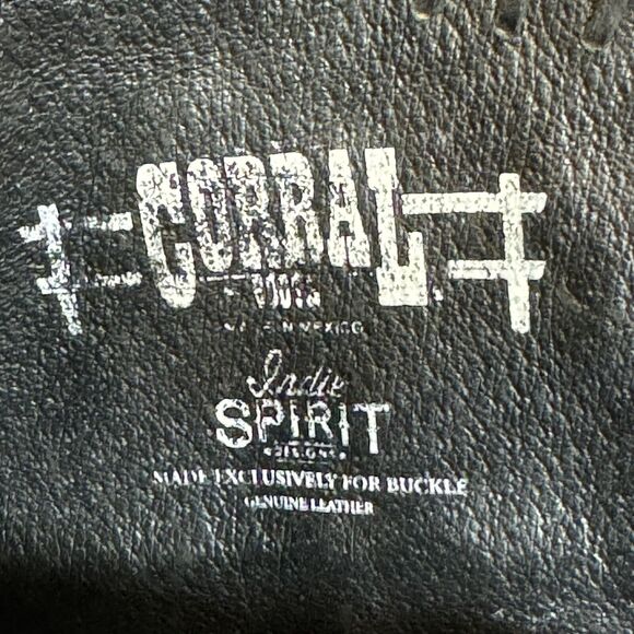 Corral Indie Spirit Black Leather Boots 7.5 Exclusively For Buckle Boho Western - Picture 11 of 12